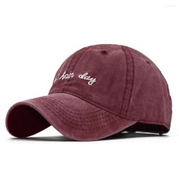 Ball Caps Men&women's Hats Washed Old Denim Cloth Baseball Letters Bad Hard Day Embroidery Hip Hop Hat Outdoor Sports Cap