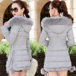 Women's Trench Coats Cotton-Padded Jacket Women In Long 2023 Autumn Winter Thickened Big Wool Collar Cotton Coat Korean Slim