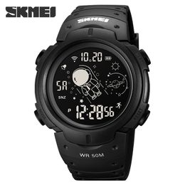 Sport Watches Men Clock Cosmonaut Dial Time Led Light Display Watch Mens Digital Wristwatch 50M Waterproof SKMEI Reloj Hombre