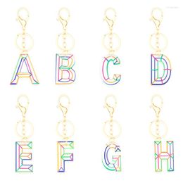 Keychains 26 English Alphabet Resin Letters Pendant Creative Line Acrylic Keychain Bag Car Keyring For Women Girlfriend Jewellery