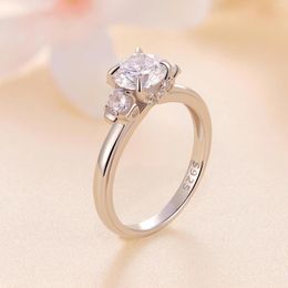Cluster Rings 1 D Colour Moissanite Wedding Band For Women 925 Sterling Silver Eternity Engagement Fine Jewlery