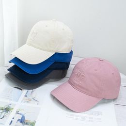 Ball Caps High Quality Adjustable Soft Top Baseball Hat For Female Sunshade Versatile Big Head Small Face Cotton Cap Fashion Rose Pink