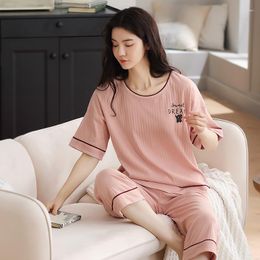 Women's Sleepwear Cotton Women Pajamas Sets Animal Print Lady Pijamas Suit Home Clothes Pyjama Femme M L XL XXL