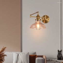 Wall Lamps Modern Rocker Glass Lights Lamp For Living Room Aisle Adjustable Decorative Long Arm Sconce Reading