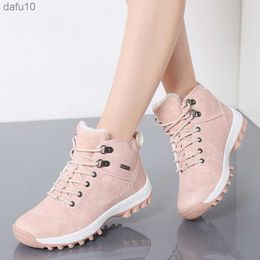 New Winter Women Boots High Quality Warm Fur Plush Sneakers Women Ankle Snow Boots Women Lace-up Ladies Shoes Zapatos De Mujer L230704