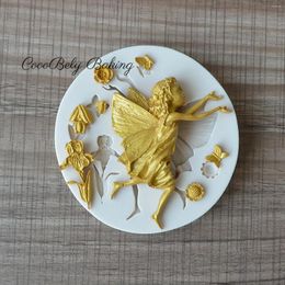 Baking Moulds Flower Fairy Silicone Mould For Font Cake Decoration Cartoon Character Chocolate Kitchen Tool