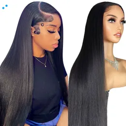 26Inch Straight Lace Front Wig Human Hair Wigs For Women HD Transparent 13X4 Lace Frontal Wig Brazilian Hair Wigs
