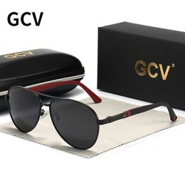 Sunglasses GCV Brand Men/Women Vintage Aluminium Polarised Sunglasses Classic Brand Sun Glasses Coating Lens Driving Eyewear For Delicate 230713