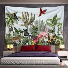 Tapestries Birds And Animals Tapestry Wall Hanging Tapestry Tropical Plant Printed Psychedelic Hippie Tapestries Home Decor Shawl Blanket R230713