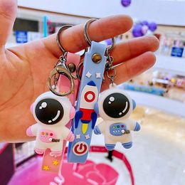 Fashion blogger designer Jewellery Cartoon Astronaut Female Cute Internet Star Astronaut Keychain mobile phone Keychains Lanyards KeyRings wholesale YS46