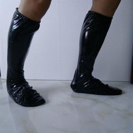 New Lycra spandex Shiny Metallic Wet Look PU Leather PVC Costumes Cosplay Party Halloween Foot cover sleeve Socks171r