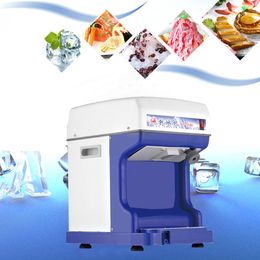 LINBOSS Ice Crusher Multifunction Electric Cube Ice Shaver Crusher Machine Automatic Snow Cone Machine Ice Planer 220V White Blue