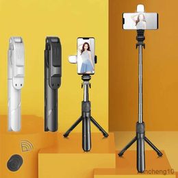 Selfie Monopods FGCLSY 2023 NEW Bluetooth-compatible Wireless Selfie Stick Mini Tripod Extendable Monopod with Fill Light Remote Shutter for IOS R230713