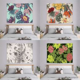 Tapestries Customizable Floral Print Tapestry Decoration Picture Room Wall Tapestry Wall Decor Living Room Wall Cloth Tapestry R230713