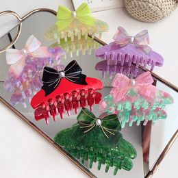 Fashion Bow Knot Acetate Clamps Large Crab Hair Clip Hair Accessories for Women Girls Christmas Gift