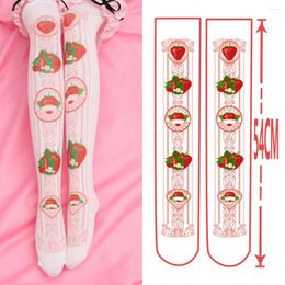 Women Socks 8 Patterns Adomoe Original Stockings Knee Length Lolita Girl's Cute Japanese Sweet Print 100D Thigh High