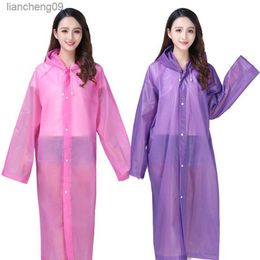 Fashion EVA Women Raincoat Thickened Waterproof Rain Coat Women Clear Transparent Camping Waterproof Rainwear Suit L230620