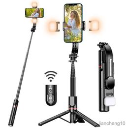 Selfie Monopods Bluetooth Selfie Stick with Upgraded Tripod Wireless Selfie Stick with 2 Fill Lights Long Tripod with Detachable Remote R230713