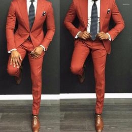 Men's Suits Fashion Business For Men Wedding Ternos Masculinos Slim Fit Groom Tuxedos Costume Homme 2 Pieces(jcaket Pants)