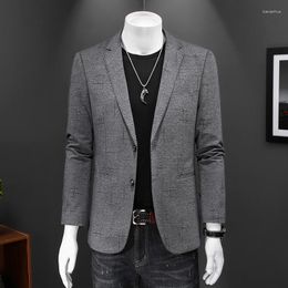 Men's Suits Mens Blazer Fashion Men Leisure High Quality Business Casual Jacket Grey Black Male Coats
