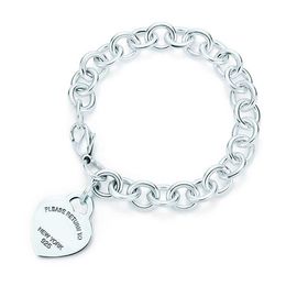 Designer Letter double T Bracelets 100% 925 Sterling Silver Original Authentic Classic Key Heart Bracelet Gift Exquisite Wedding Women Bracelet Jewellery