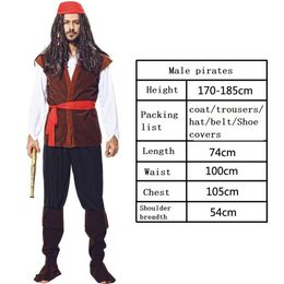 handsome beautiful Cosplay Pirates theme Costume Men and women Halloween costume Stage performance costumes and props254K