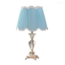 Table Lamps OUFULA Crystal Desk Lights Luxury Contemporary Fabric For Foyer Living Room Office Bed El