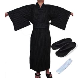 Ethnic Clothing Male Japanese Traditional Costumes Samurai Kimono Man Cotton Thin Loose Style Yukata Jinbei Haori Luxury Cosplay2571