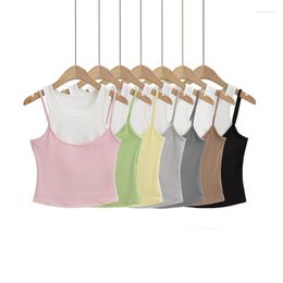 Women's Tanks Summer White Crop Tops Women 2023 Y2k Clothes Black Cami Top For Green Camisole Backless Pink Sexy