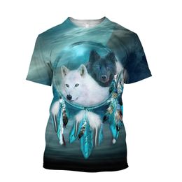 Hip Hop Sportwear Punk Casual Autumn Men Cool Print The Avatar The Animal Wolf 3d T-shirt