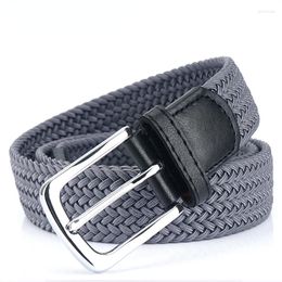 Belts Men Knitted Elastic Woven Belt For High Quality Pin Buckle Casual Ladies Work Sport Breathable Ribbon Accessories