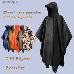 Outdoor Hooded Rain Poncho for Adult with Pocket Waterproof Lightweight Unisex Raincoat et for Hiking Camping Emergency L230620