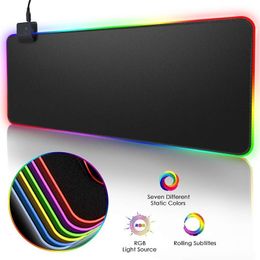 Mouse Pads Wrist Rests Large Pad RGB Mats Mousepad Desk Mat Gaming Gamer XXL Mause LED For PC Mice Keyboard 230712