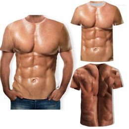 Herren-T-Shirts, 40–110 kg, muskulöser Mann, 3D-Druck, T-Shirt, Herren, Persönlichkeit, kreatives Muskelmuster, Hemd, Übergröße, T-Shirt, Punk, Harajuku, T-Shirt