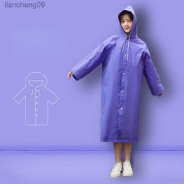 Adult thickening casual outdoor hiking poncho quality eva waterproof one-piece raincoat L230620