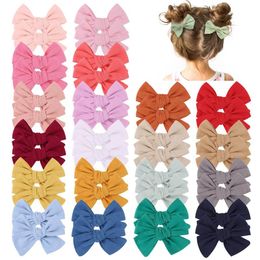 Kids Bows Hair Clips Baby Girls Bowknot Bangs Clip Barrettes Kids Headwear Hairpin Hair Accessories 20 Colours