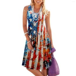 Casual Dresses Women Summer Fashion Sleeveless Tank Dress Swing Sundress Flowy Tiered Maxi Beach