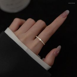 Cluster Rings Fashion 925 Sterling Silver Full Zircon Simple Finger Ring For Women Elegant Delicate Anniversary Wedding Jewellery Gift