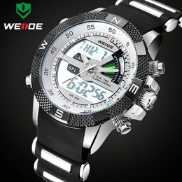 Luxury Brand WEIDE Men Fashion Sports Watches Men's Quartz Analogue LED Clock Male Military Wrist Watch Relogio Masculino LY191218m