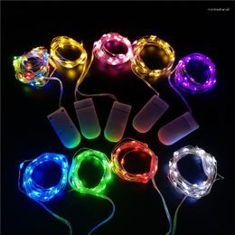 Strings 10PCS Christmas Lights Copper Wire LED String Light Fairy Garlands Decorations Navidad Home Room Decor Battery Powered