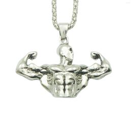 Pendant Necklaces Arrival Muscle Man Mannequin Necklace For Fitness Enthusiasts Stainless Steel