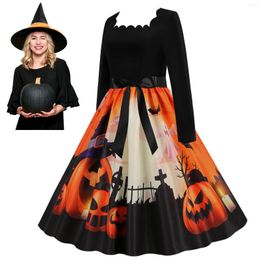 Women's Swimwear Halloween Dress For Women Long Sleeve Square Neck Swing Party Costume Vintage Dresses Props