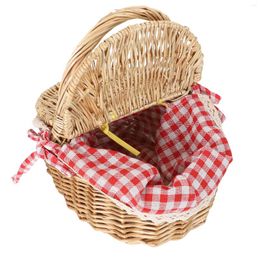 Dinnerware Sets Eggs Snack Basket Vegetable Bread Woven Hamper Fruit Weaving Out Door Decor Wicker Home