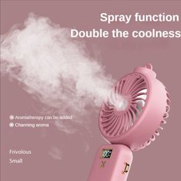 Electric Fans Digital Folding Spray Cooling Fan Handheld USB Rechargeable Mobile Phone Bracket Electric Fan Outdoor Water Replenisher Mini Fan