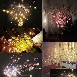 Party Decoration Christmas Tree Willow Branch 20 Bbs Flashing Led Light String Tall Vase Twig Lamp Home Garden Decor Dbc Drop Delive Dhtiq