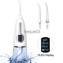 Teeth Whitening Electric Oral Irrigator OLED Display USB Rechargeable Water Flosser Portable Teeth Dental Whitening Cleaning Machine x0714