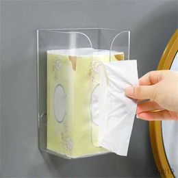 Tissue Boxes Napkins Wall Mounted Tissue Box Rectangular Wall Tissue Dispenser Holder Without Nails Wall Facial Tissue Box For Bathroom Kitchen R230714