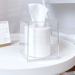 Tissue Boxes Napkins Clear Paper Box Container Square Shape Visible Acrylic Napkin Case Home Washcloth Organiser for Living Room Car R230714