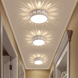 Simple Modern 3W LED Downlight Corridor Aisle Porch Spotlight Creative Balcony Round Acrylic Metal Ceiling Lights Dia15cm204L