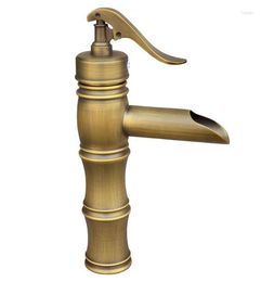 Bathroom Sink Faucets "Water Pump Look" Style Vintage Retro Antique Brass Basin Mixer Tap Faucet One Hole Single Handle Mnf294